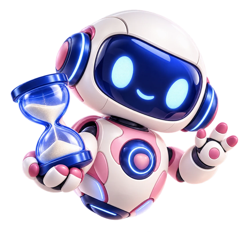 Priateľský robot GivenLabsiSK s presýpacími hodinami.
